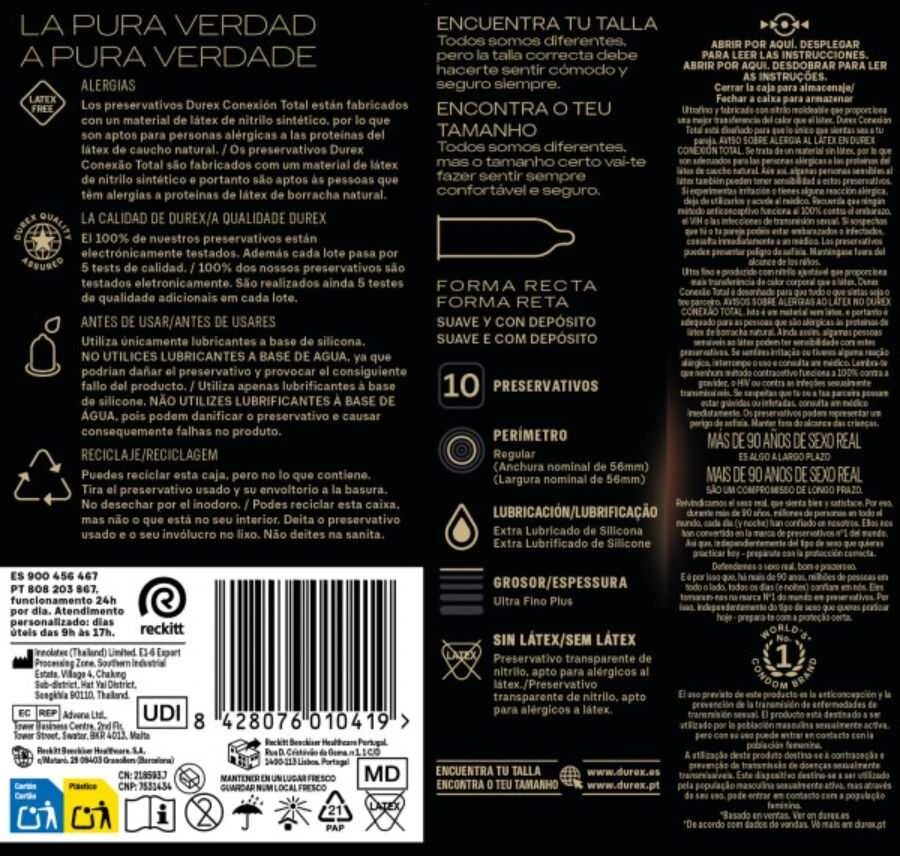 Durex Prezervatyvai Total Connection 10 vnt.
