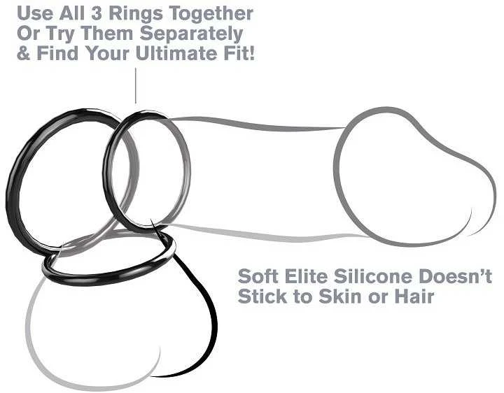 Pipedream FCR Silicone 3 Ring Stamina Se