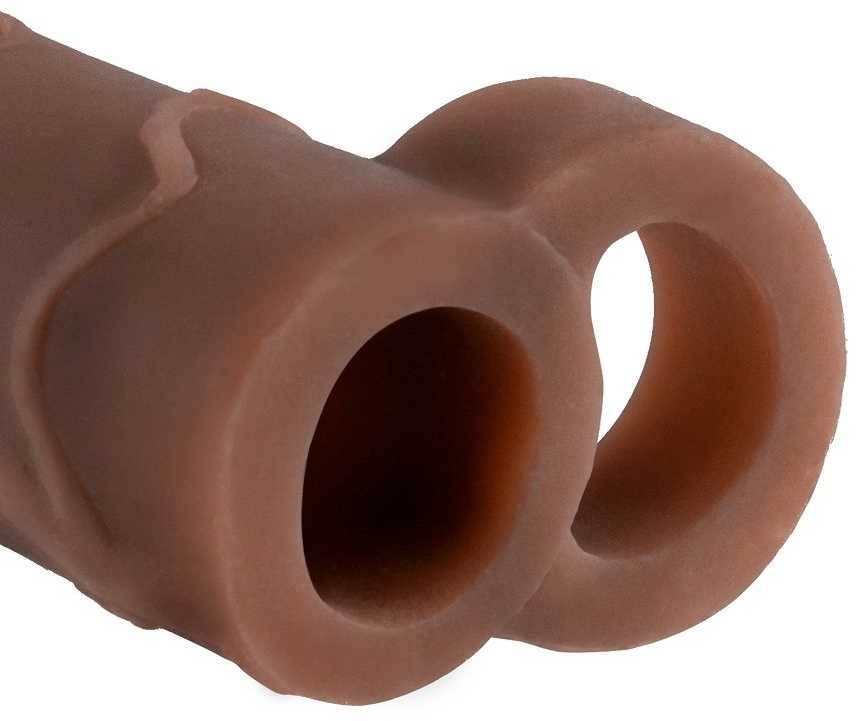 Pipedream FXTP 2" prailgintas su kamuoliuku dirželiu, rudas