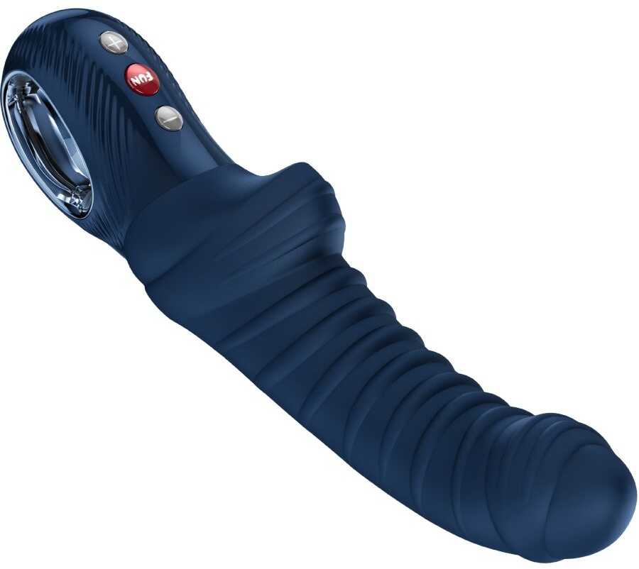 Fun Factory Tiger Ribbed G-Spot Vibratorius Tamsiai mėlyna