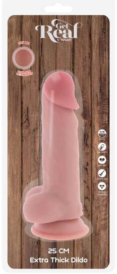 Get Real Prabangus dvigubo tankio storas dildo TPE 25 cm