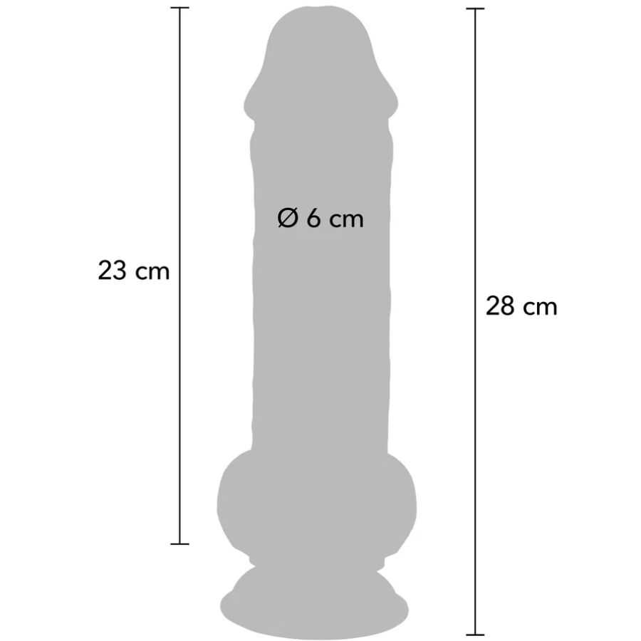 Get Real Prabangus dvigubo tankio storas dildo TPE 28 cm