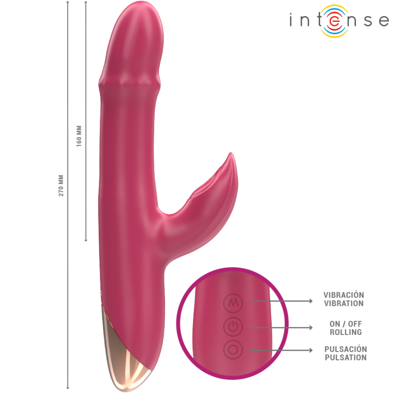 Intense Fun INTENSE - CHLOE MULTIFUNCTION VIBRATOR 3 IN 1 Raudonas