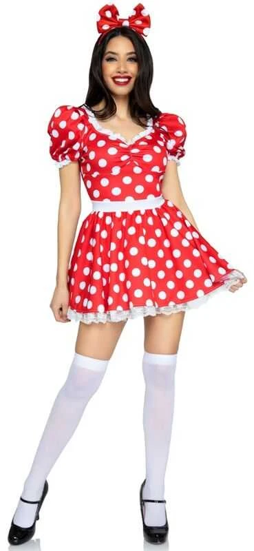 Leg Avenue Europe Leg Avenue Costumes LEG AVENUE - POLKA DOT DRESS + HEADBAND Raudonas/Baltas S