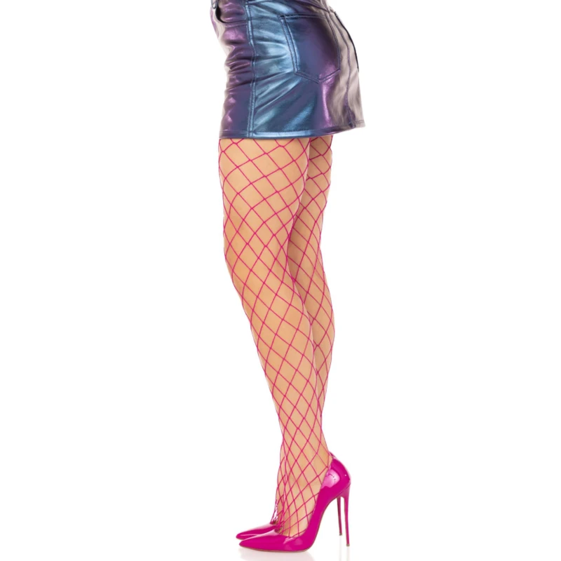 Leg Avenue Europe Leg Avenue Hosiery LEG AVENUE - DIAMOND FISHNNET PANTYHOSE Rožinis