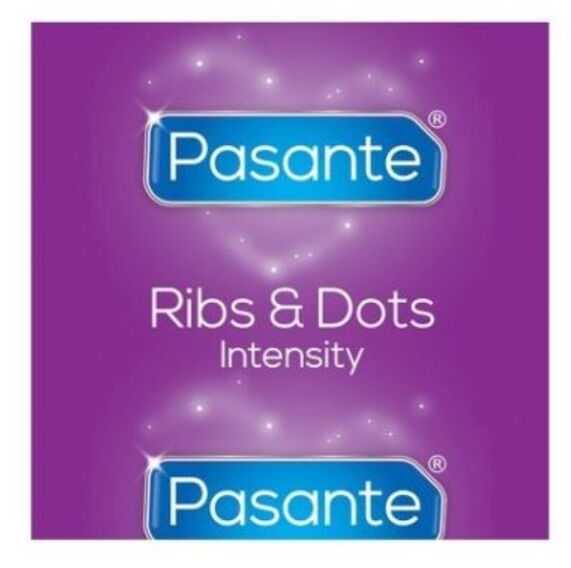 Pasante Healthcare „Pasante Ribs & Dots/Intensity“ prezervatyvai, dideliais kiekiais, 144 vnt.