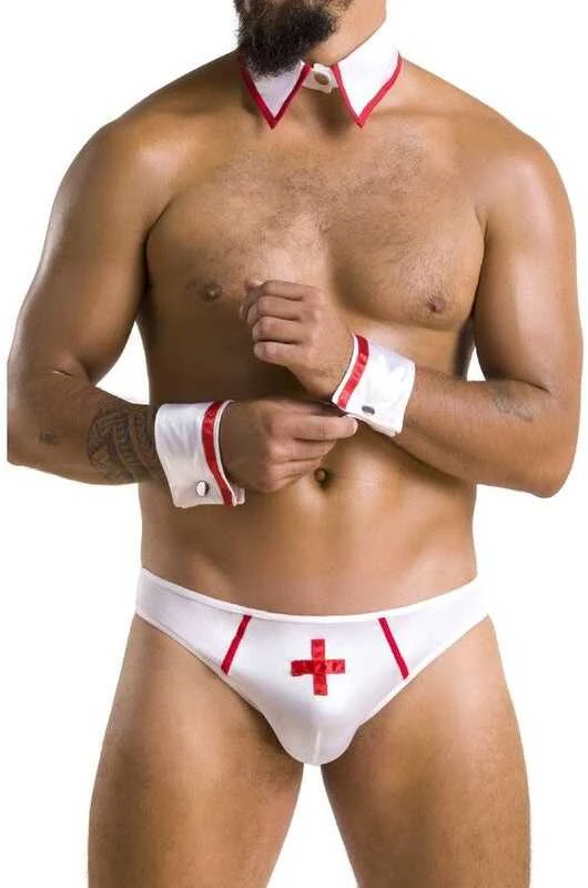 Passion Men Casmir 037 SET GREGORY baltas S/M - Passion