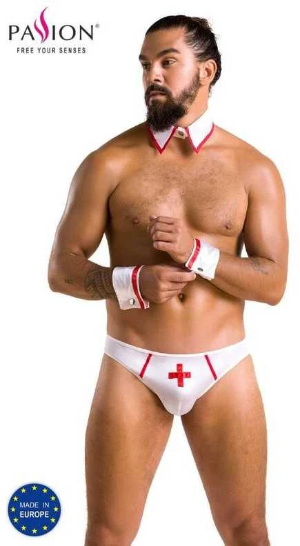 Passion Men Casmir 037 SET GREGORY baltas S/M - Passion
