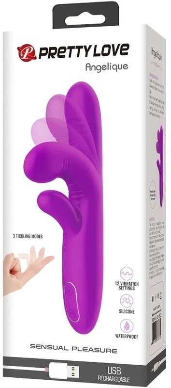 Vibratorius Pretty Love Bunny skirtas seksui G taške, 12 režimų, 22cm