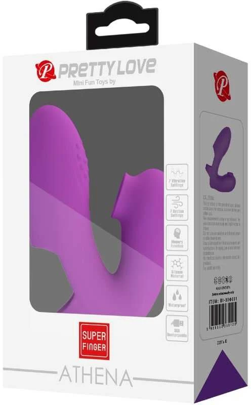 PRETTY LOVE – Super Finger ATHENA Violetinė, 7 vibravimo funkcijos 7 bakstelėjimo funkcijos Atminties funkcija