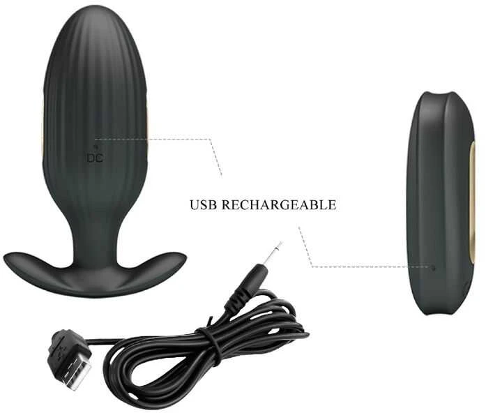 Pretty Love Bottom Pretty Love Electrostimulation kištukas vibruojantis analinis kištukas 9cm