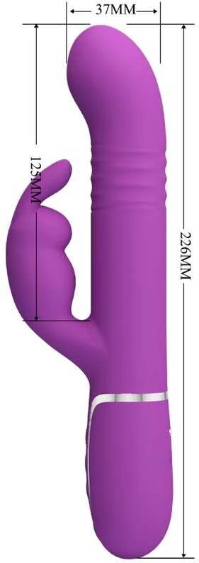 PRETTY LOVE - Coale Violetinė, 7 vibravimo funkcijos 4 sukimosi funkcijos 4 stūmimo nustatymai