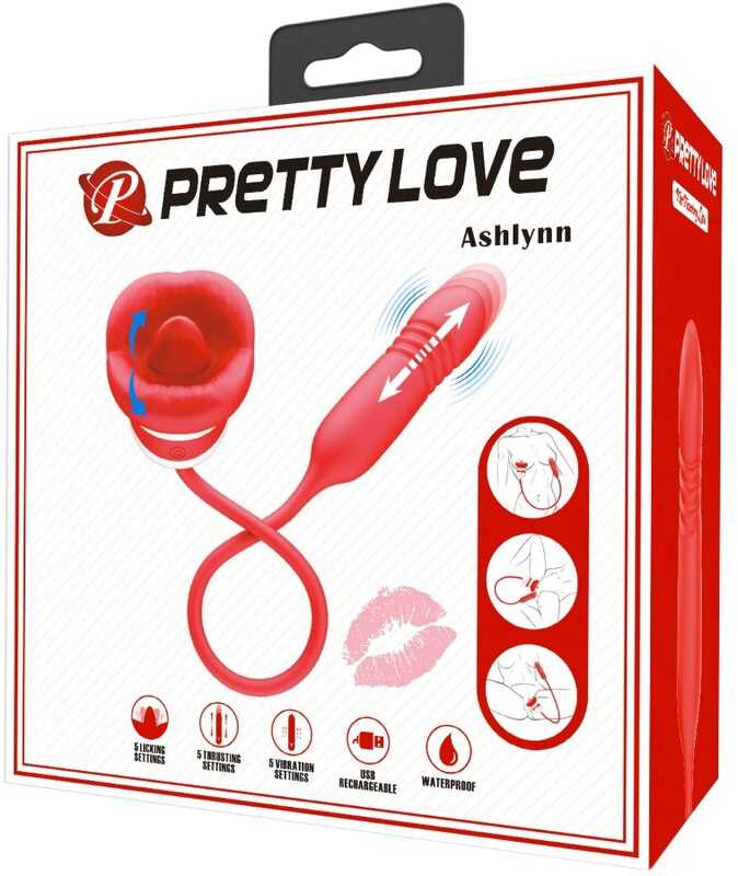 Pretty Love Flirtation PRETTY LOVE - Ashlynn, 5 vibravimo funkcijos 5 stūmimo nustatymai 5 laižymo nustatymai