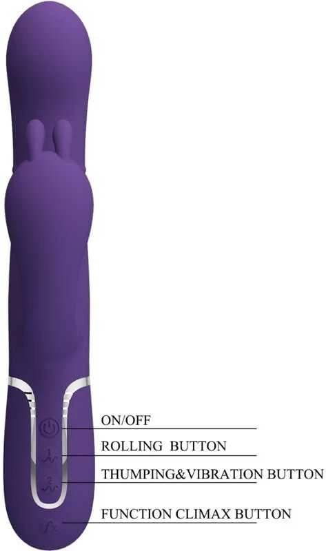 Pretty Love Flirtation Dark PRETTY LOVE – Cammy tamsiai violetinė, mirksintis švelnumas, 7 smūgiavimo funkcijos 7 vibracijos funkcijos 4 riedėjimo funkcijos