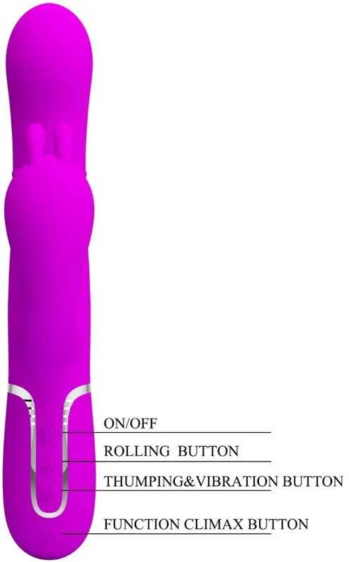 Pretty Love Flirtation PRETTY LOVE - Cammy Violetinė, Twinkled švelnumas, 7 smūgiavimo funkcijos 7 vibracijos funkcijos 4 riedėjimo funkcijos