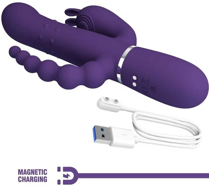 Pretty Love Flirtation Dark PRETTY LOVE – Cammy tamsiai violetinė, mirksintis švelnumas, 7 smūgiavimo funkcijos 7 vibracijos funkcijos 4 riedėjimo funkcijos