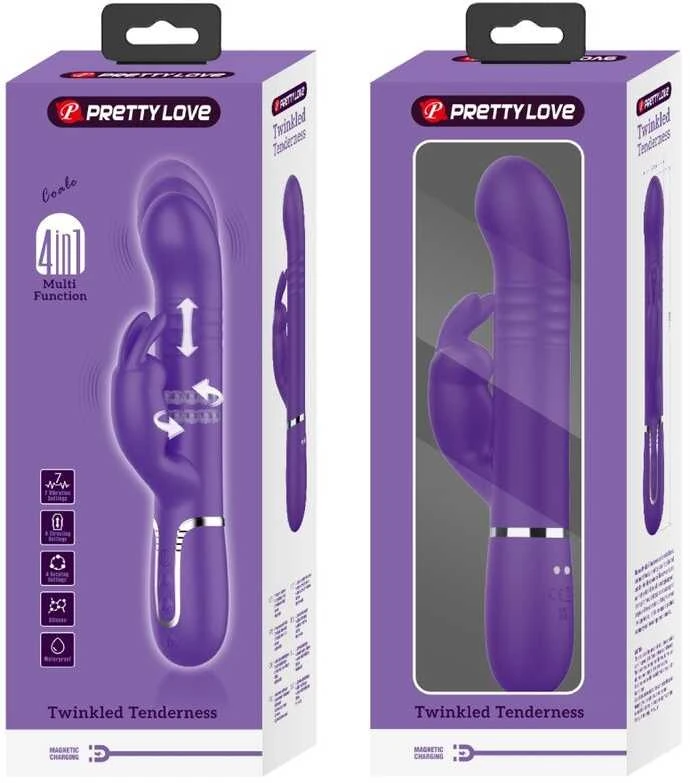 Pretty Love Flirtation „Pretty Love Flirt“ – „PRETTY LOVE“ – „COALE RABBIT“ VIBRUOJAMASIS 4 IN 1, VIOLETINIS
