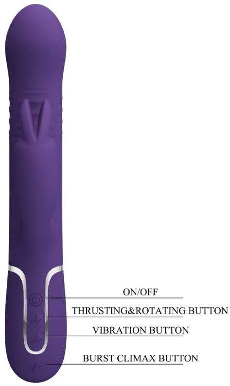Pretty Love Flirtation „Pretty Love Flirt“ – „PRETTY LOVE“ – „COALE RABBIT“ VIBRUOJAMASIS 4 IN 1, VIOLETINIS