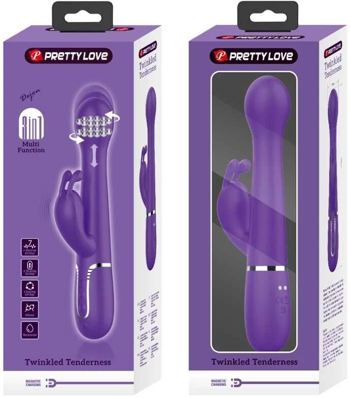 Pretty Love Flirtation PRETTY LOVE - DEJON TRIUŠIO VIBRUOTAS 3 IN 1 DAUGIAFUNKCIS VIOLETINIS