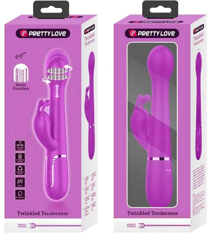 Pretty Love Flirtation PRETTY LOVE - DEJON TRIUŠIO VIBRUOTAS 3 IN 1 DAUGIAFUNKCIS VIOLETINIS