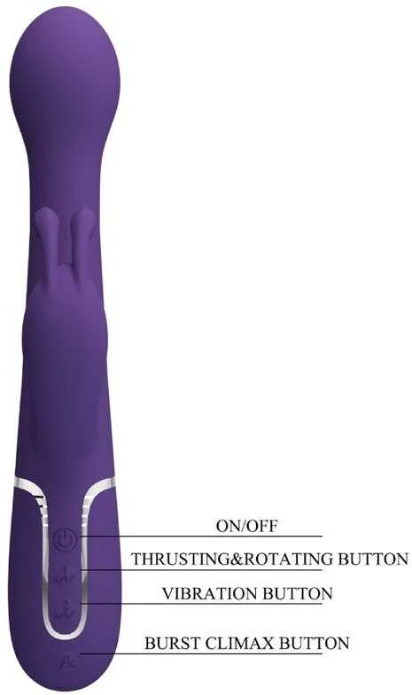Pretty Love Flirtation PRETTY LOVE - DEJON TRIUŠIO VIBRUOTAS 3 IN 1 DAUGIAFUNKCIS VIOLETINIS