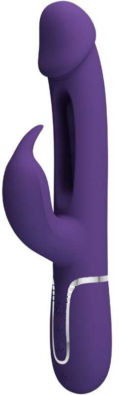 Pretty Love Flirtation PRETTY LOVE - KAMPAS RABBIT 3 IN 1 DAUGIAFUNKCINIS VIBRUOTAS SU LIEŽUVIU, VIOLETINIO SKONIO