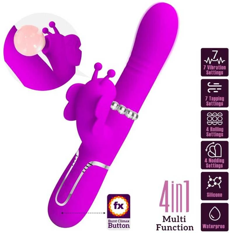 Pretty Love Flirtation Pretty Love Butterfly Clit Vibrator Rožinė