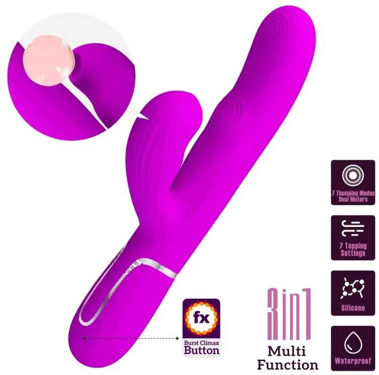 Pretty Love Flirtation GRAŽI MEILĖ - Žvilgantis švelnumas, 7 bakstelėjimo funkcijos, 7 trankymo funkcijos
