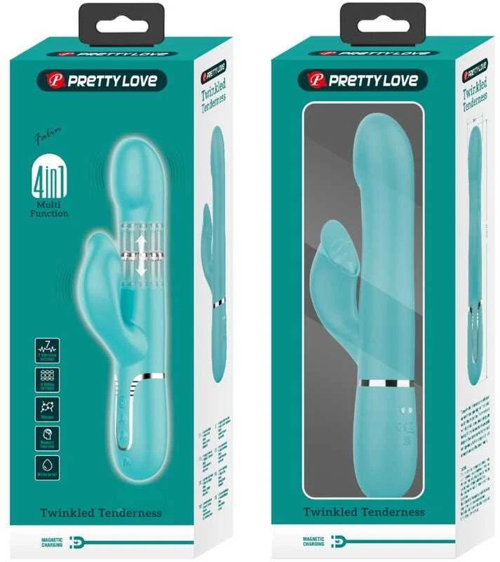 Pretty Love Flirtation GRAŽUOLĖ MEILĖ – Žvilgantis švelnumas, 7 vibracijos funkcijos, 4 riedėjimo funkcijos, atminties funkcija