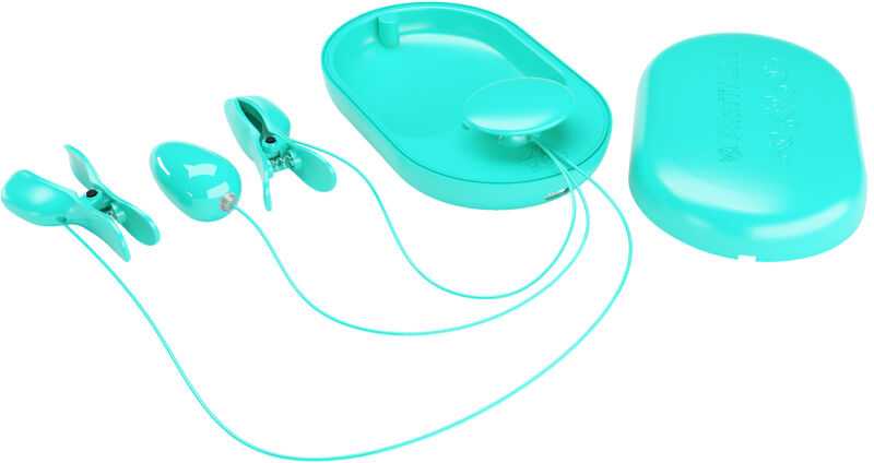 Pretty Love Flirtation ABS, 3 elektros stimuliacijos intensyvumo lygiai, 7 vibracijos nustatymai, įkraunama per USB.