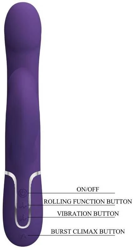 Pretty Love Flirtation PRETTY LOVE - ZALIN RABBIT VIBRUOJAMASIS PERLAI 4 IN 1 VIOLETINIS