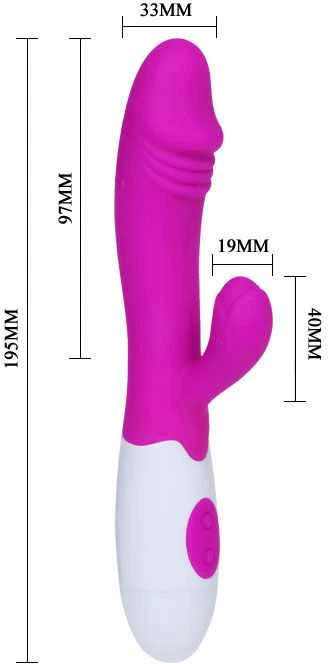 Pretty Love Flirtation Pretty Love Bunny vibratorius su sex masažuoklis 19cm 30 režimų