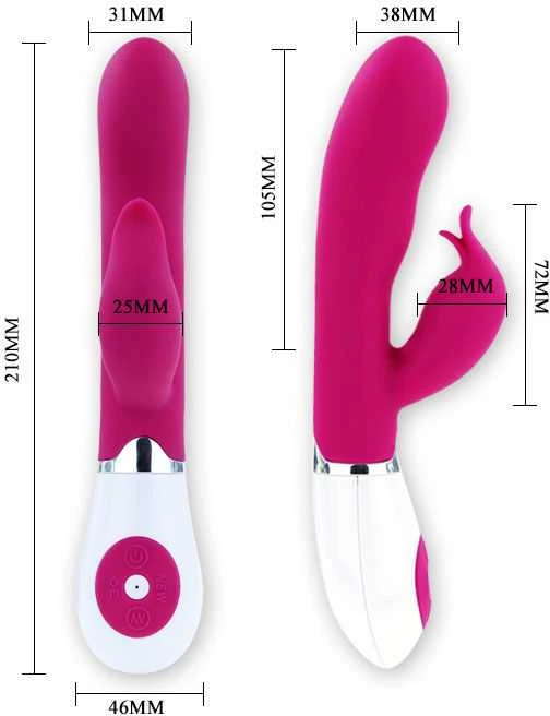 LYBAILE Pretty Love Felix-Silicone Vibrator, 30 fun. vibr. Rožinė