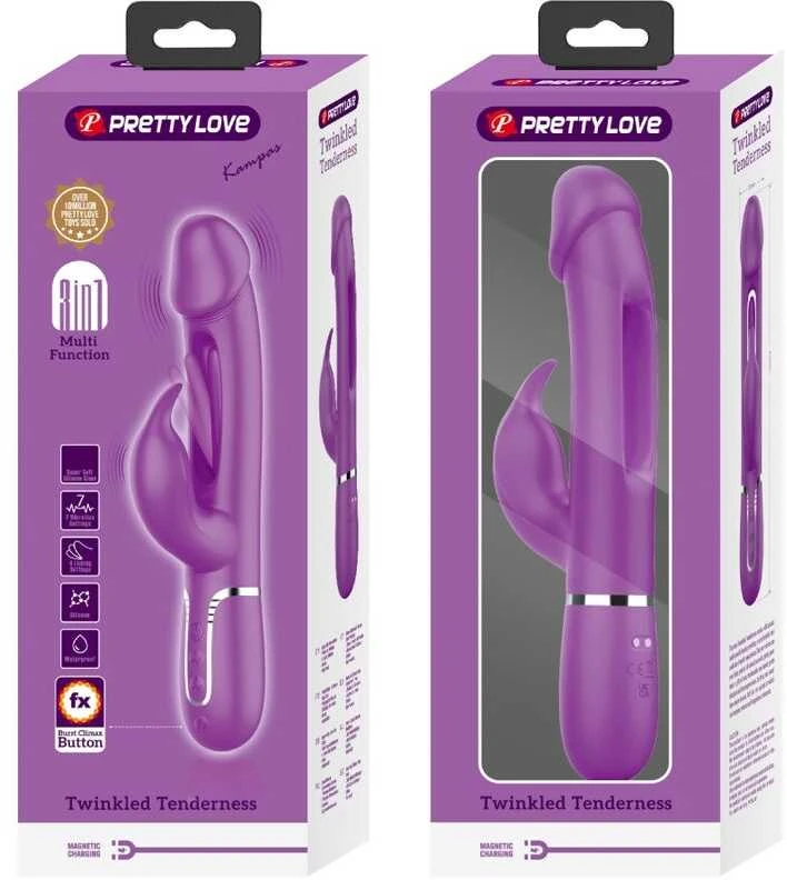 PRETTY LOVE - Kampas Violetinė, 7 vibracijos funkcijos 4 laižymo nustatymai