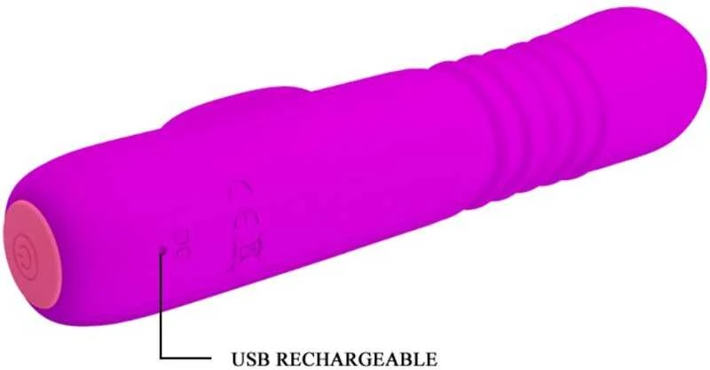 Pretty Love Vibrator Bunny su masažuokliu, slystančiu 15 cm 4 režimais