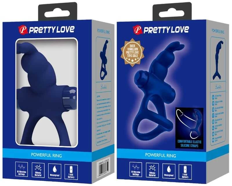Pretty Love Male RING PRETTY LOVE - Galingas žiedas, 10 vibravimo funkcijų