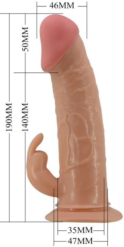 PRETTY LOVE - MAVIS DIRBAI UNIVERSALIEJI TRIUKŠČIAI SU DILDO 19 CM NATURAL