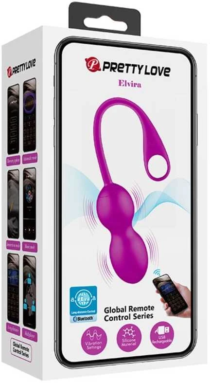 Pretty Love Smart LYBAILE Pretty Love Elvira Telefono valdymo vibro kamuoliukai Violetinė