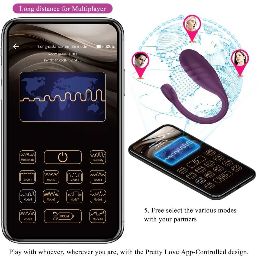 Pretty Love Smart PRETTY LOVE - LEVIATHAN programėle valdomas vibratorius, violetinis