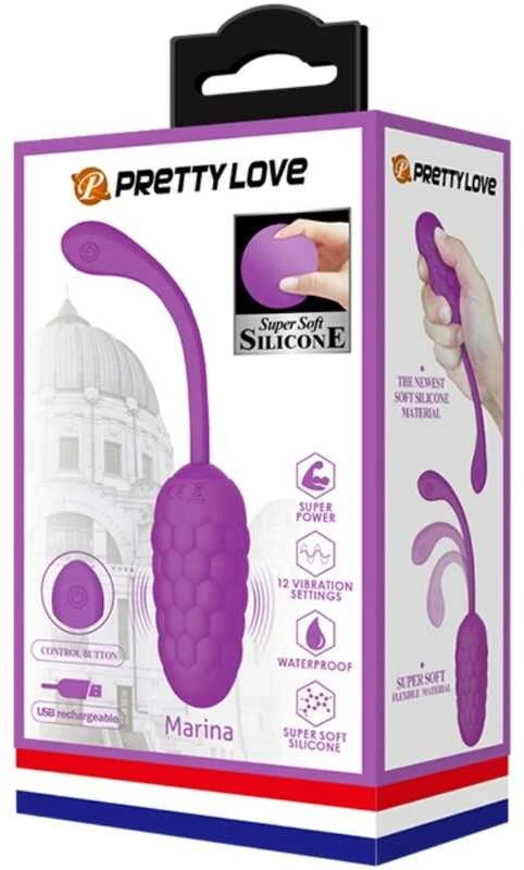 Pretty Love Smart „PRETTY LOVE“ – VIBRUOJAMAS KIAUŠINIS SU VIOLETINE ĮKRAUNAMA JŪRINĖS TEKSTŪRA