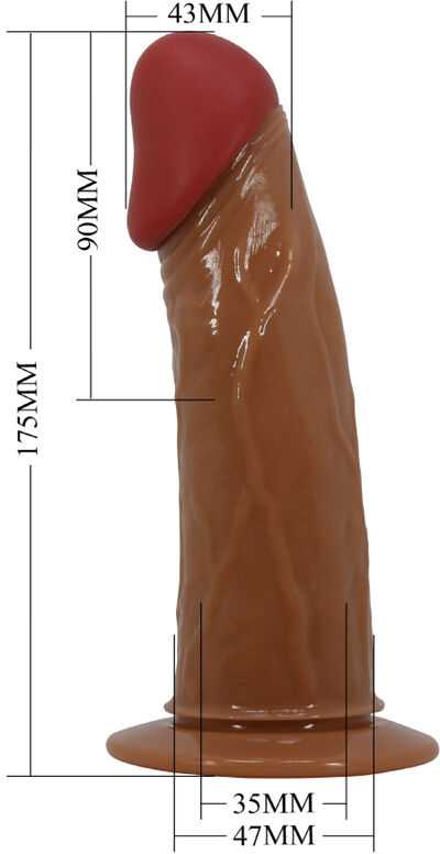 PRETTY LOVE - KELPYNĖS Starks Universal Strap-On Harness 6,9'' Vibruojantis Dildo Šviesiai Ruda