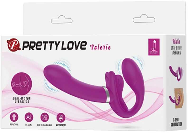 Pretty Love Dvigubo diržo vibratorius be diržų, 12 režimų