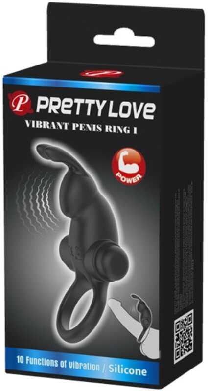 LYBAILE Pretty Love Vibro Penis Ring Rabbit I Juodas