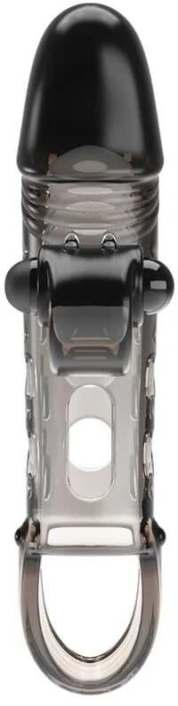 ROMANCE - Penis sleeve, TPE material,vibration, battery LR41*3, Juodas