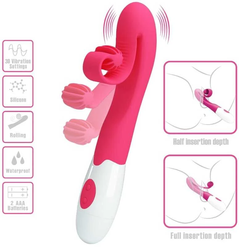Rožinė ROMANCE - Rožinis VIBRATOR AND STIMULATOR 30 SPEEDS
