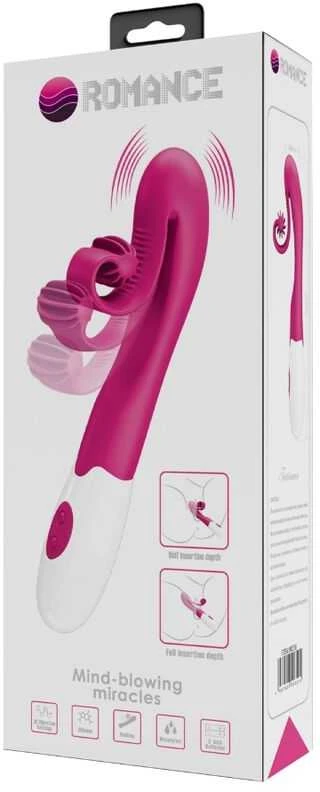 Rožinė ROMANCE - Rožinis VIBRATOR AND STIMULATOR 30 SPEEDS