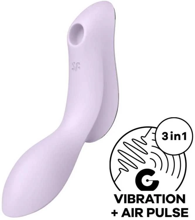 „Satisfyer SATISFYER_Curvy Trinity 2“ oro pulsuojantis vibratorius, violetinis