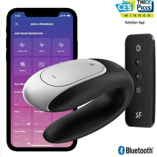 SATISFYER DOUBLE FUN CONNECT APP Juodas