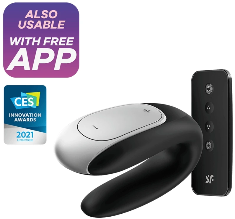 SATISFYER DOUBLE FUN CONNECT APP Juodas