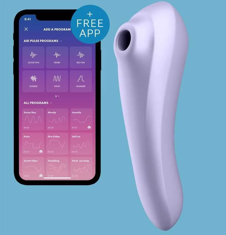 Vibratorius „Satisfyer Dual Pleasure“ su programėle (alyvinės spalvos)